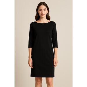 Mudpie Black Print Dress Size M Long Sleeves Basic black